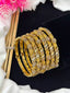 Gold plated two tone polish bangles