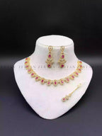 AD zircon necklace set with teeka