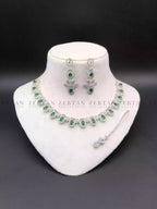 AD zircon necklace set with teeka