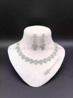 AD zircon necklace set with teeka