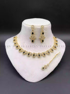 AD zircon necklace set with teeka
