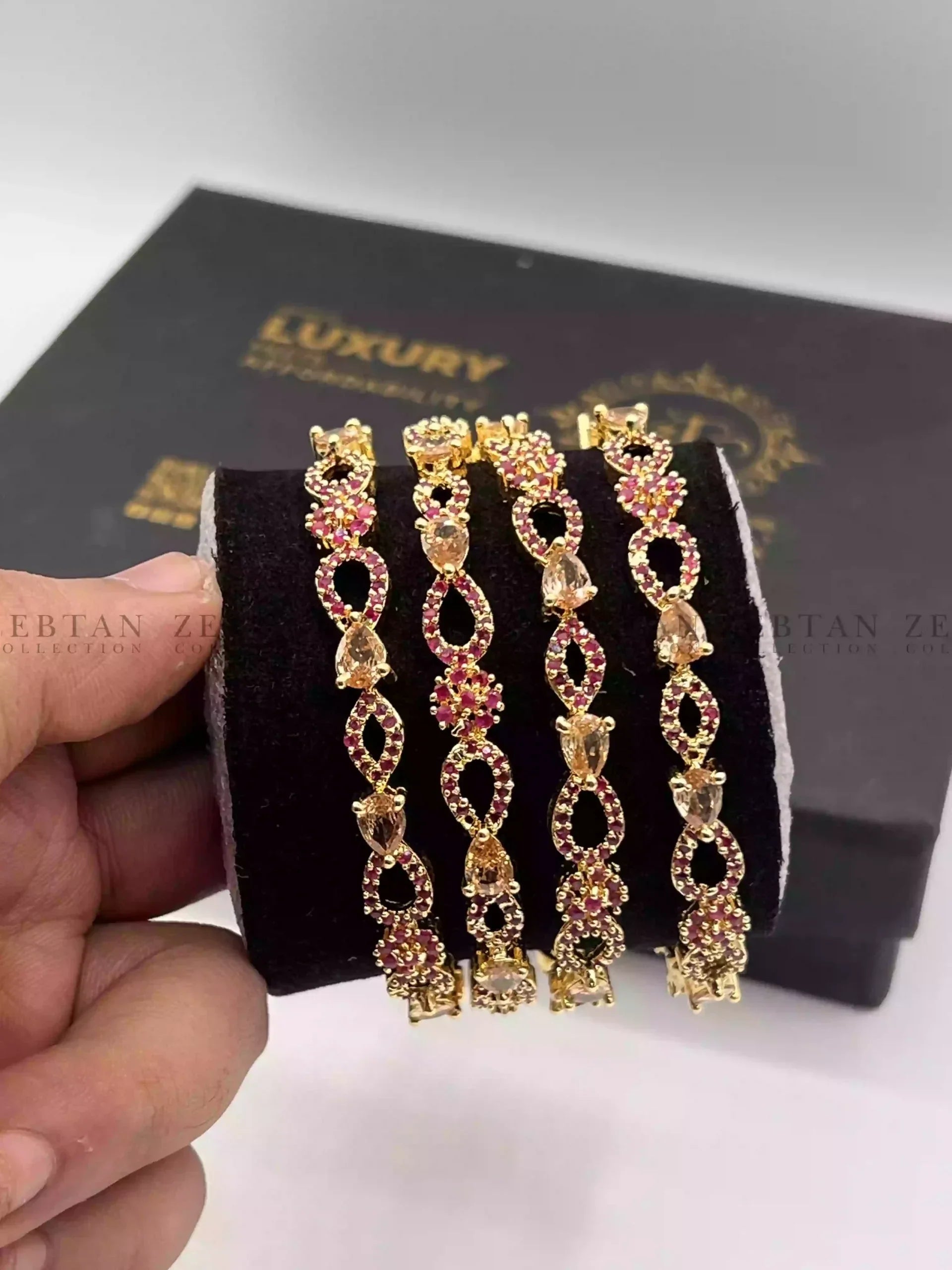 American diamond 4pcs bangles set