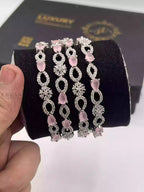 American diamond 4pcs bangle set