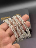 American diamond 4pcs bangle set - Silver