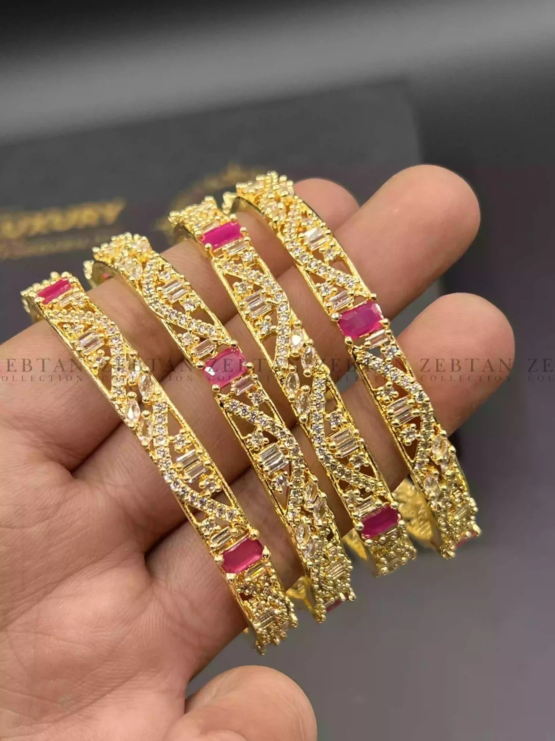 American diamond 4pcs bangle set Main image