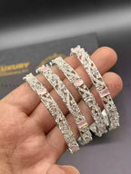 American diamond 4pcs bangle set - Silver