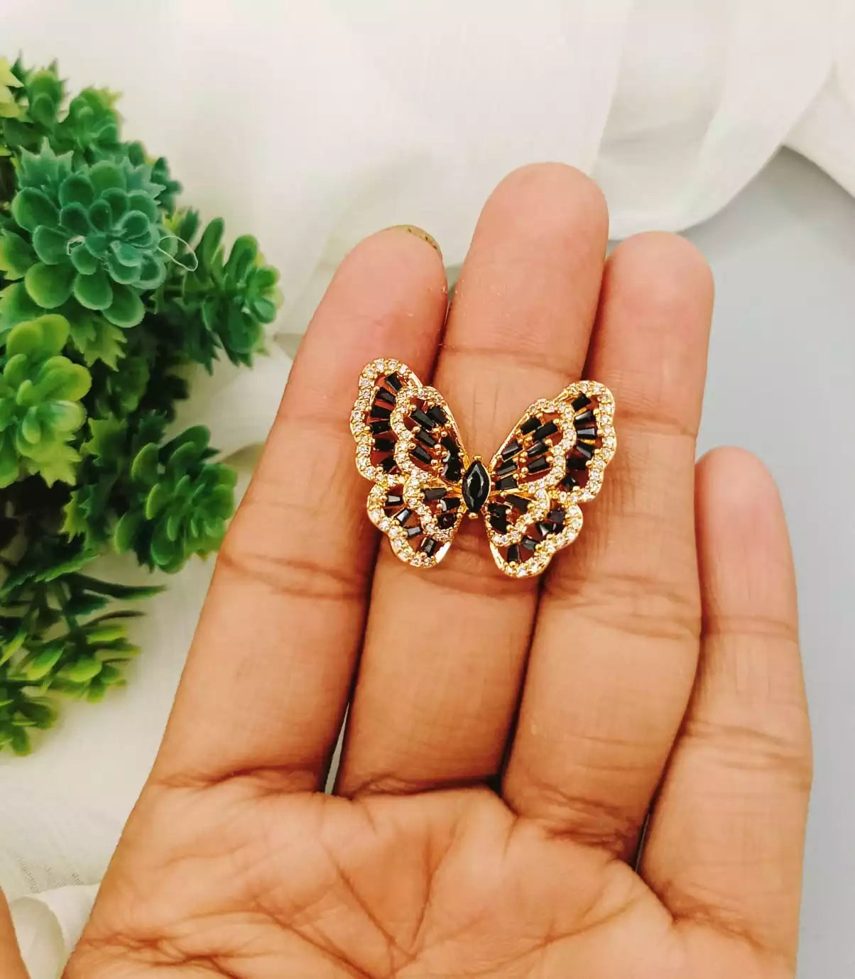 Zircon butterfly ring