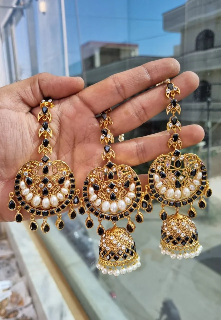 Designer big size earrings teeka