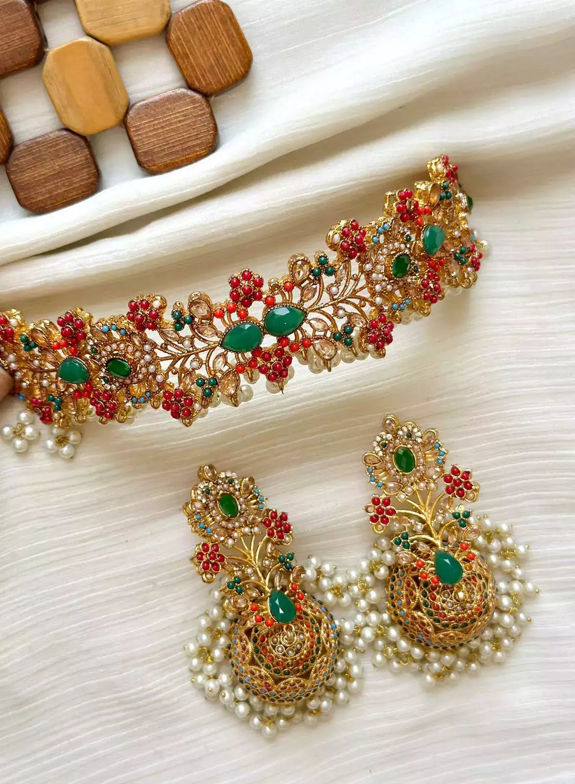 Noratan Choker set with jhumki