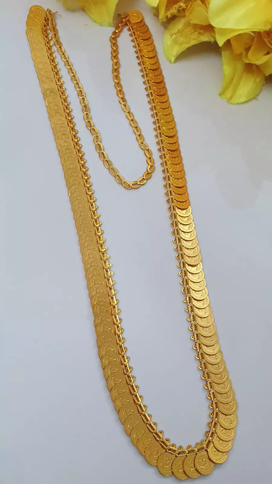 Gold Indian coin maala Main image