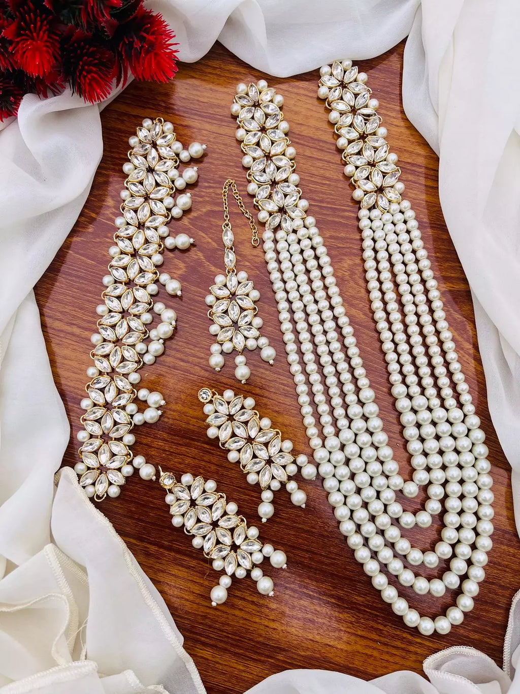 Heavy Bridal Kundan Maala Complete Set