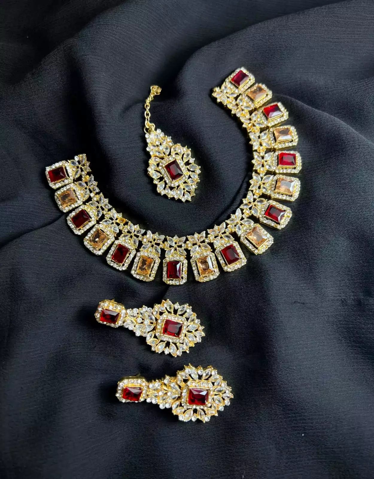 Pure zircon necklace set