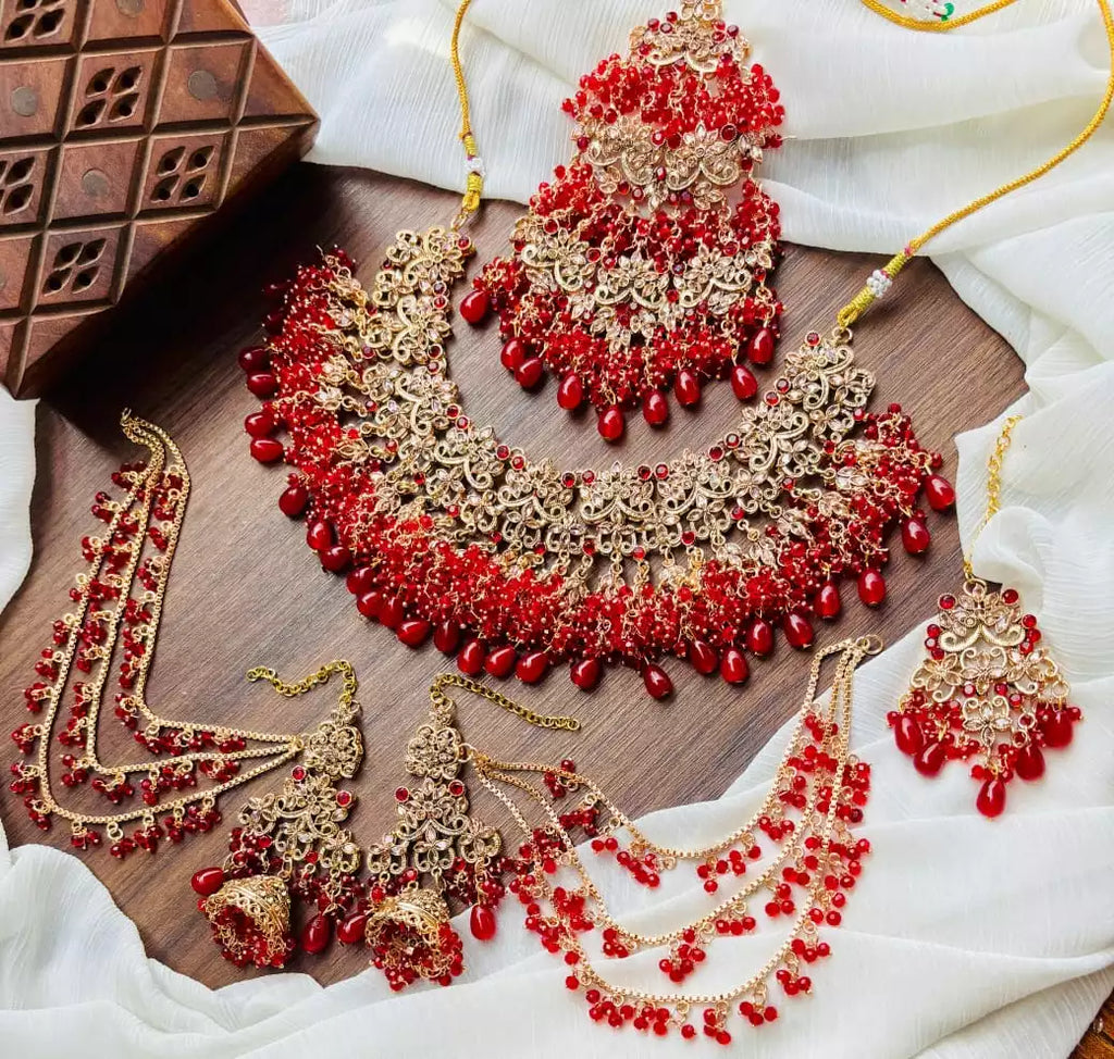 Heavy bridal set with jhumar