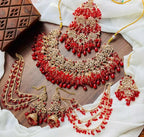Heavy bridal set with jhumar