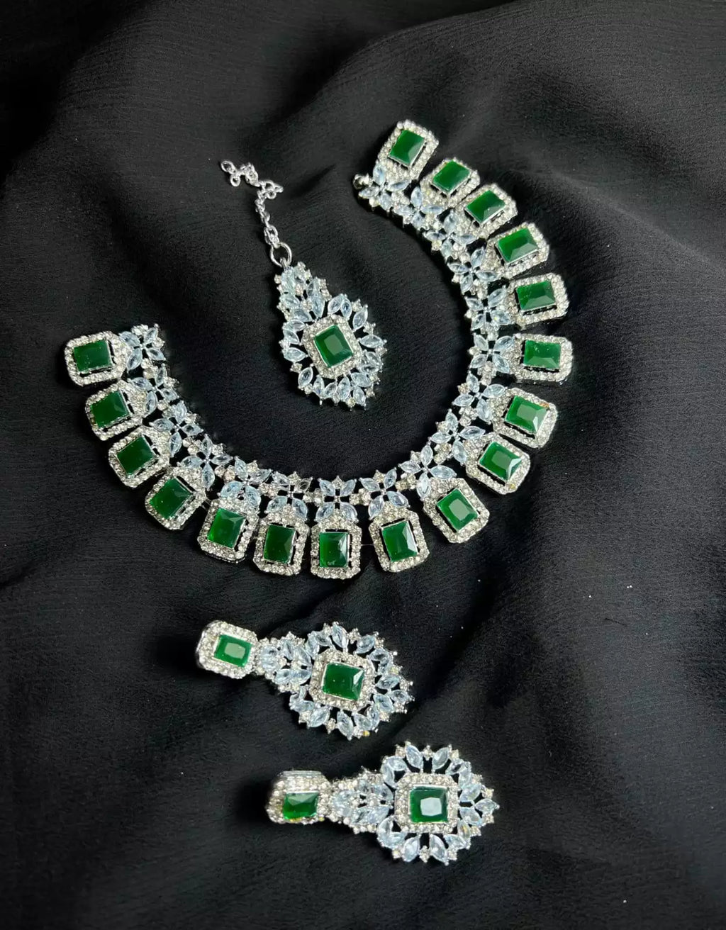Pure zircon necklace set