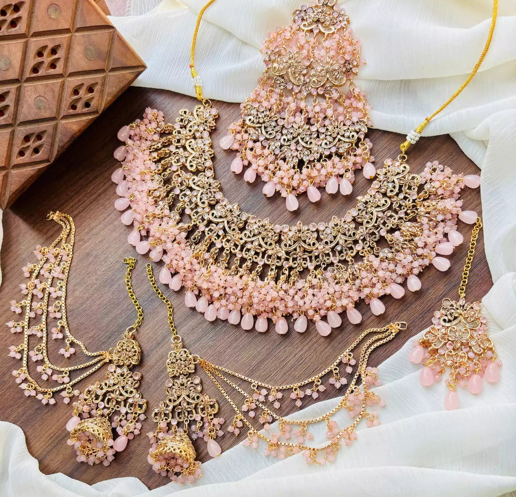 Heavy bridal set with jhumar