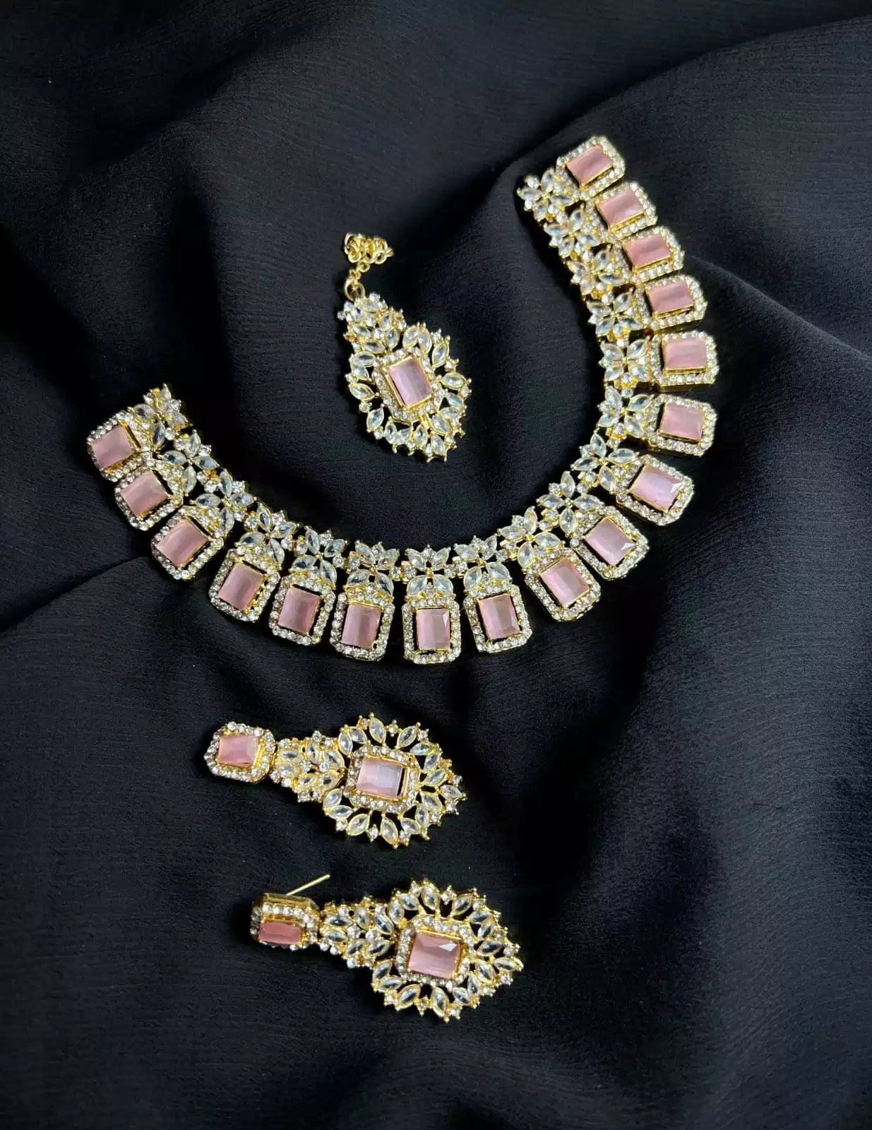 Pure zircon necklace set