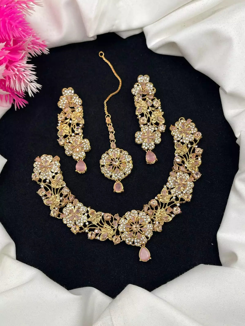 Zircon necklace set with teeka