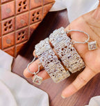 Zircon openable bangle pair