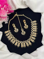 AD zircon necklace set with teeka