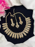 AD zircon necklace set with teeka