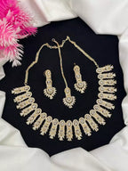 AD zircon necklace set with teeka