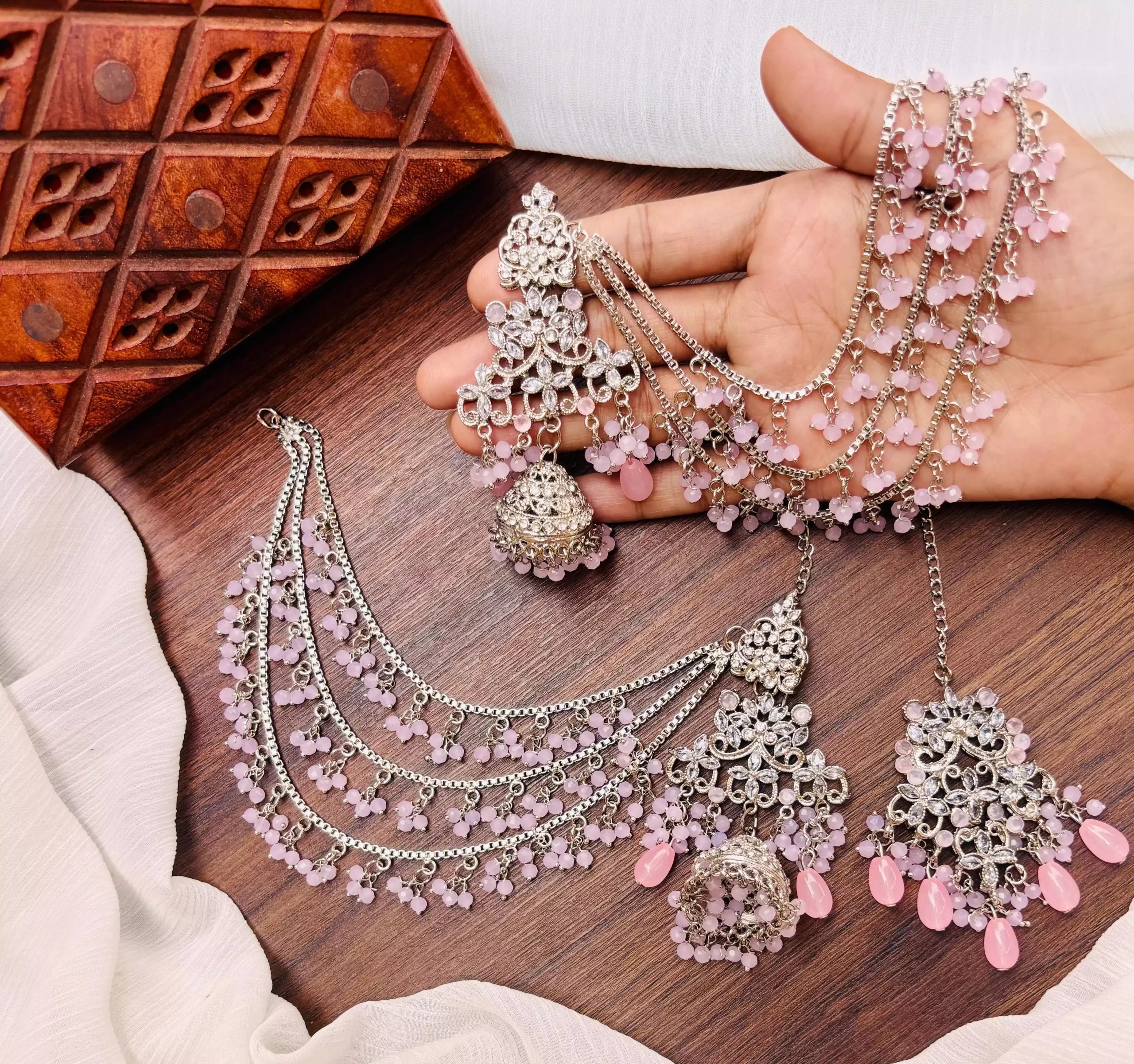 Reverse AD Earrings Teeka Secondary image
