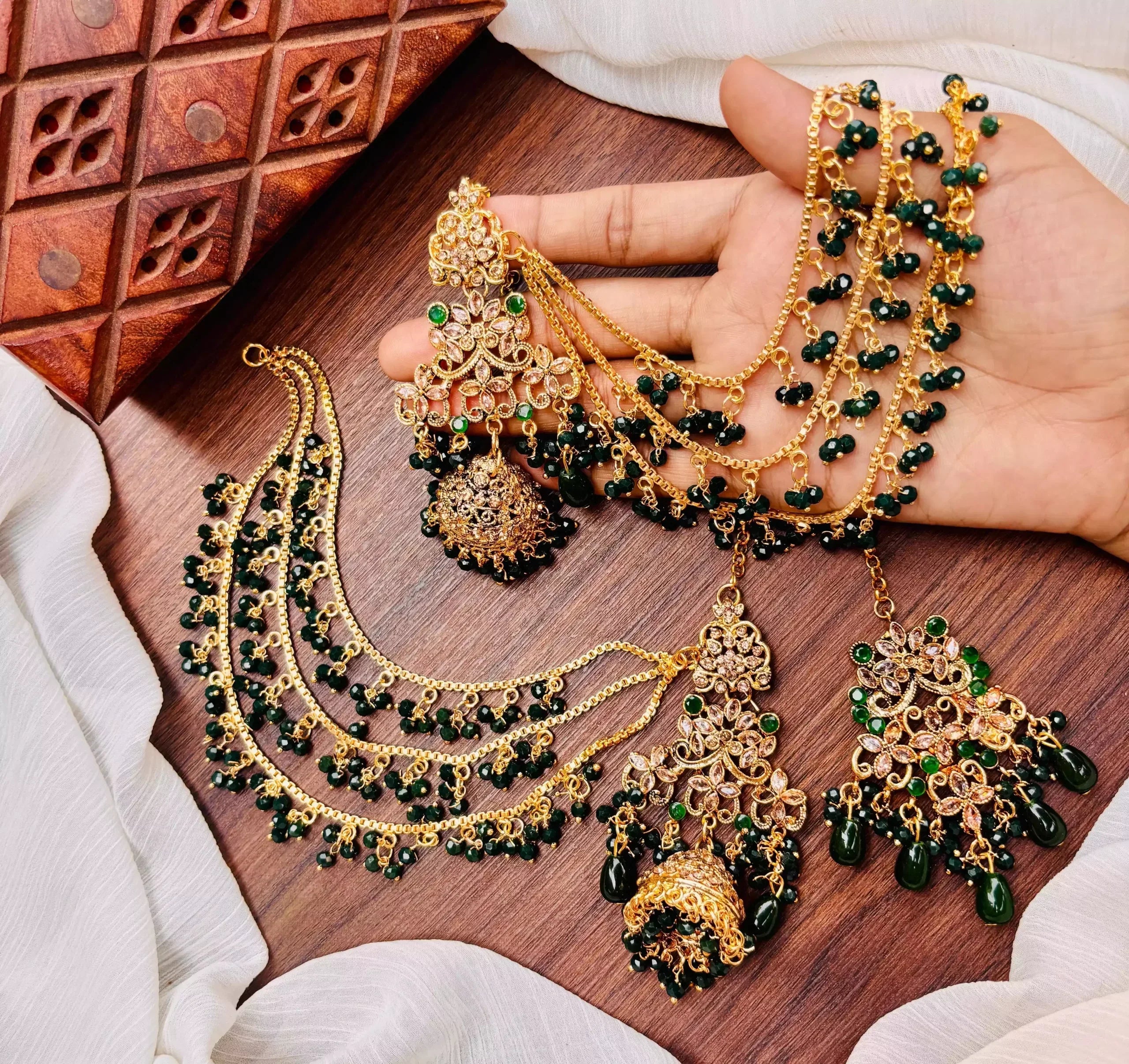 Reverse AD Earrings Teeka Main image