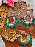 Bahubali Sahara Earrings with Teeka