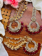 Bahubali Sahara Earrings with Teeka