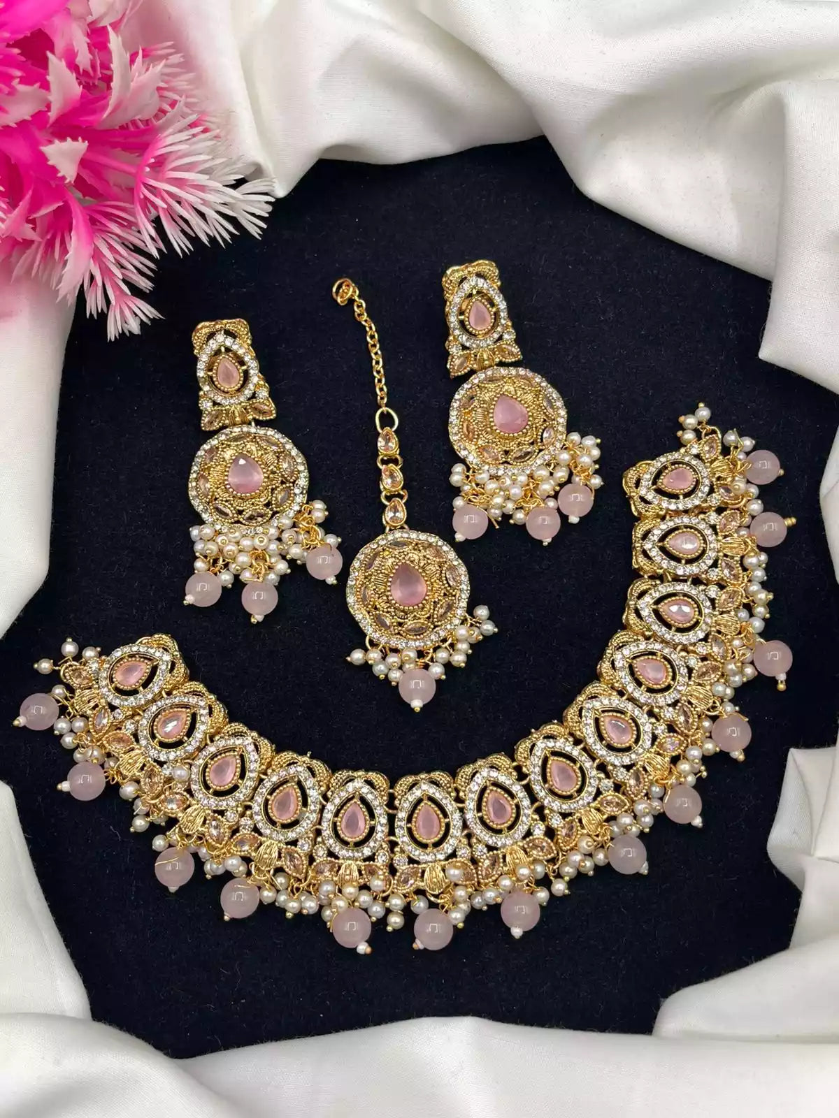 Zircon Necklace Set with Teeka Main image
