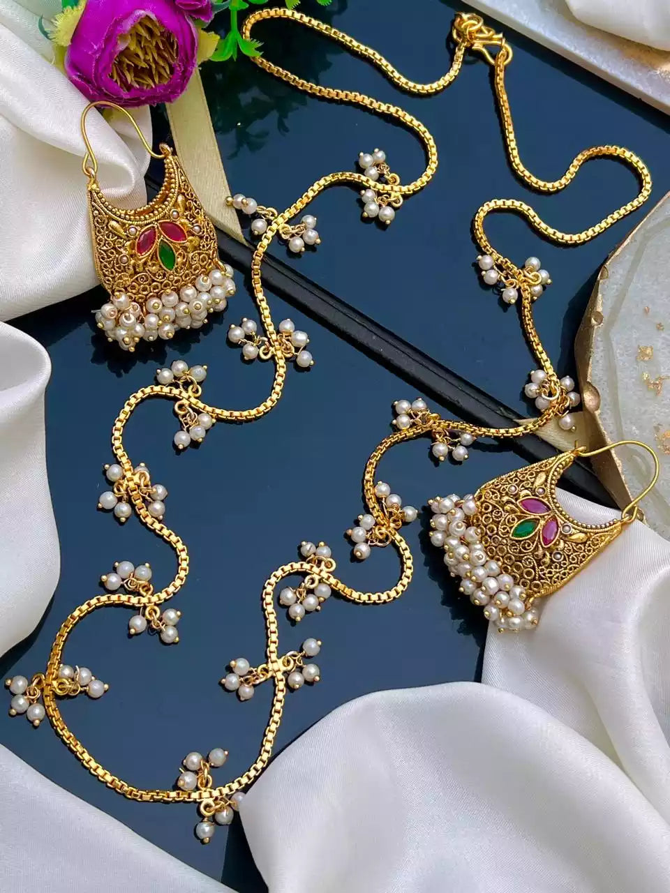 Gold Plated Baali With Maala