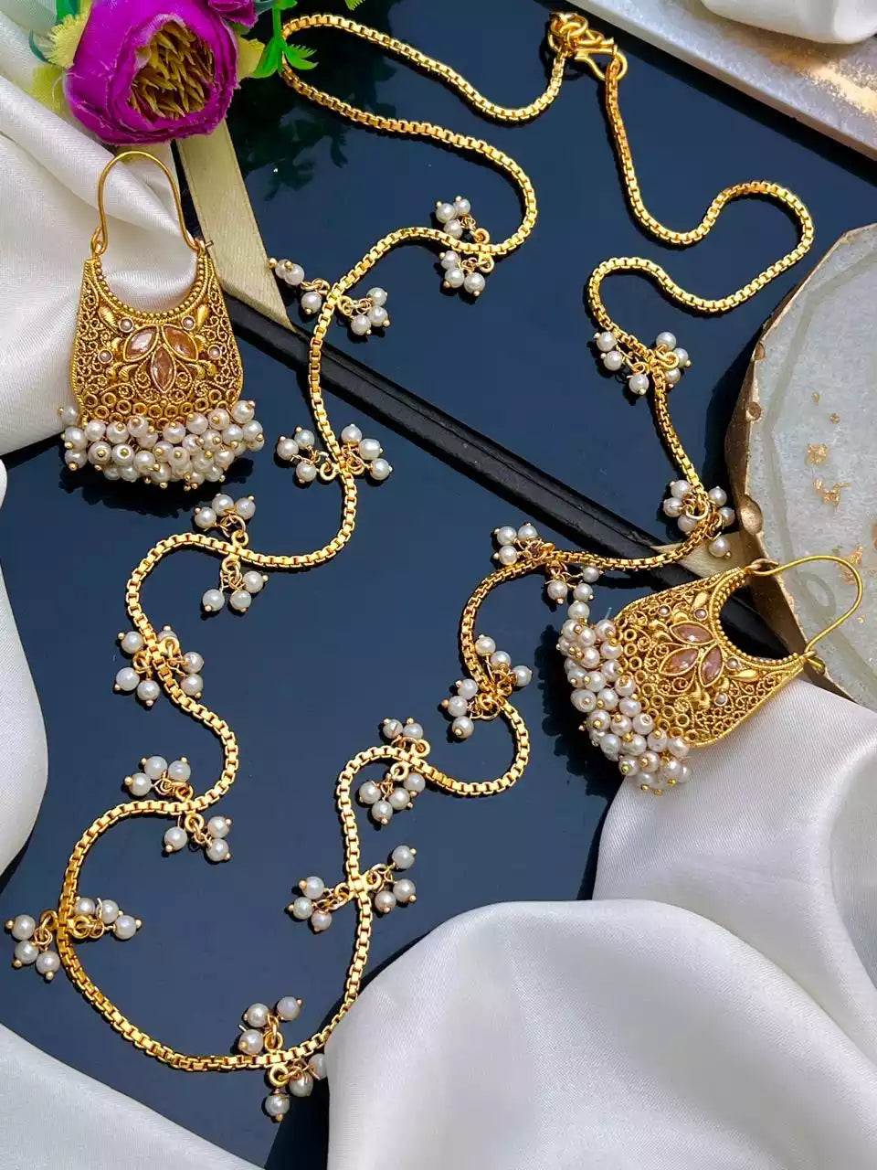Gold Plated Baali With Maala