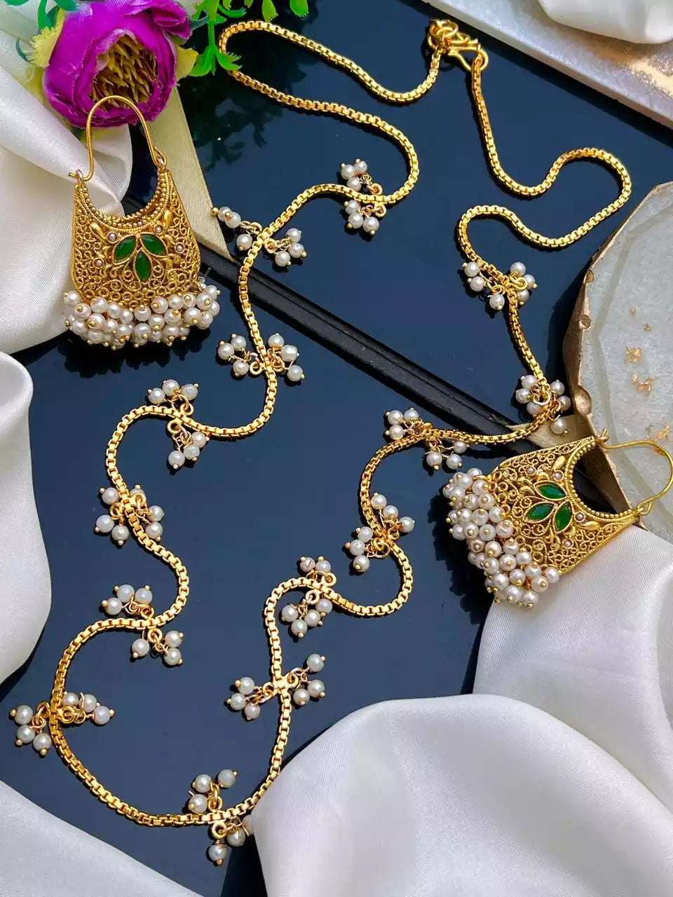 Gold Plated Baali With Maala