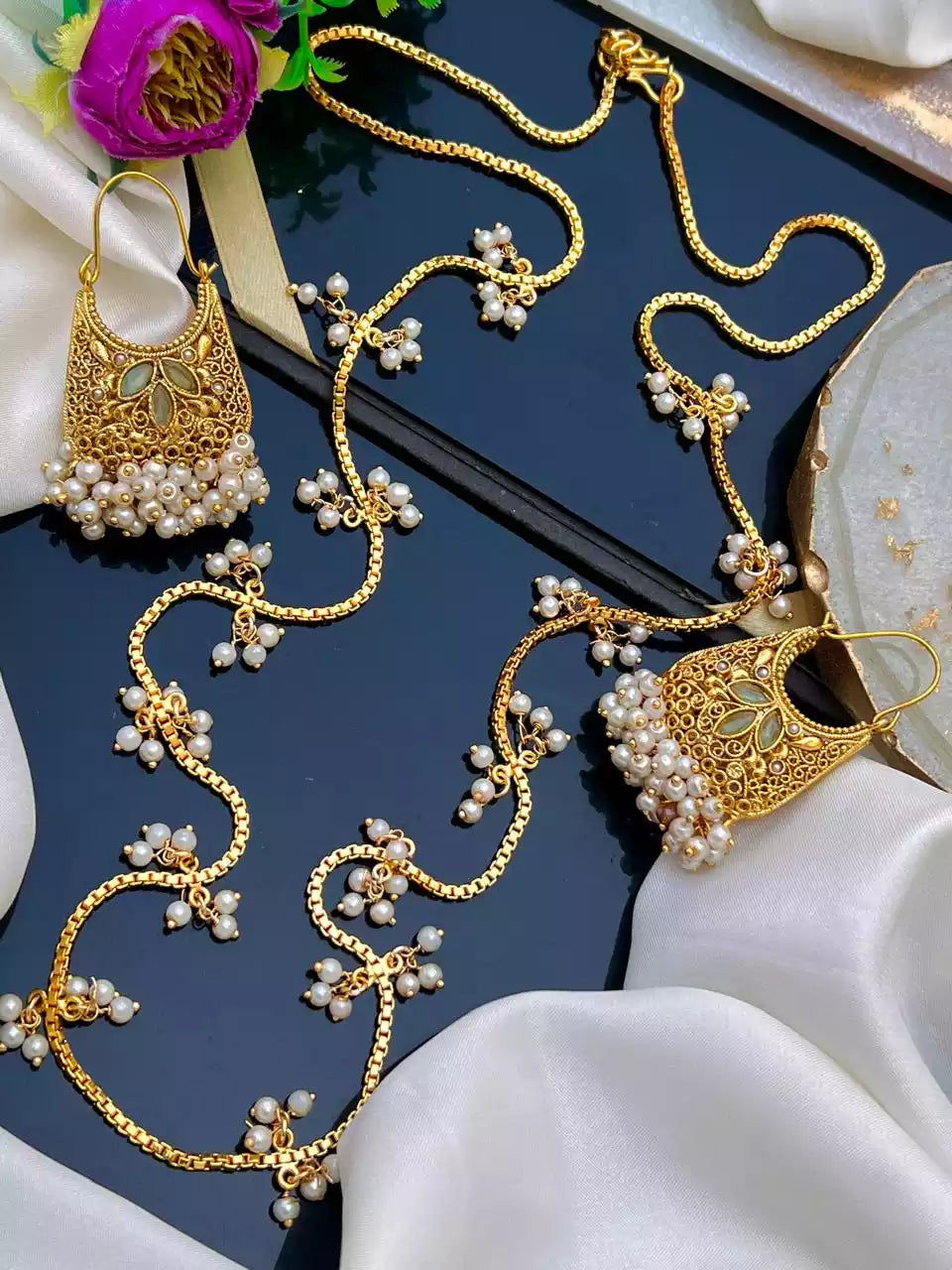 Gold Plated Baali With Maala