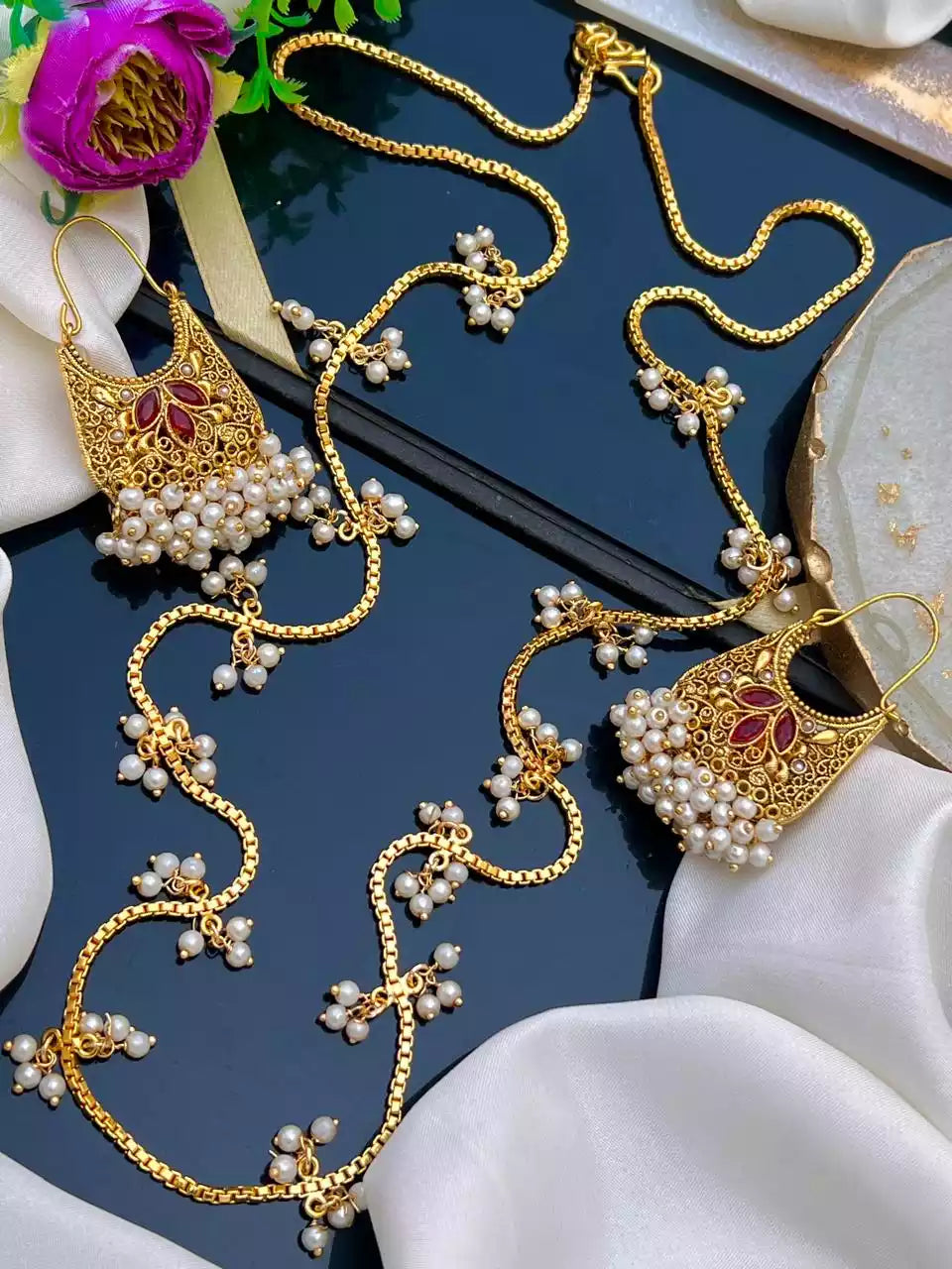 Gold Plated Baali With Maala