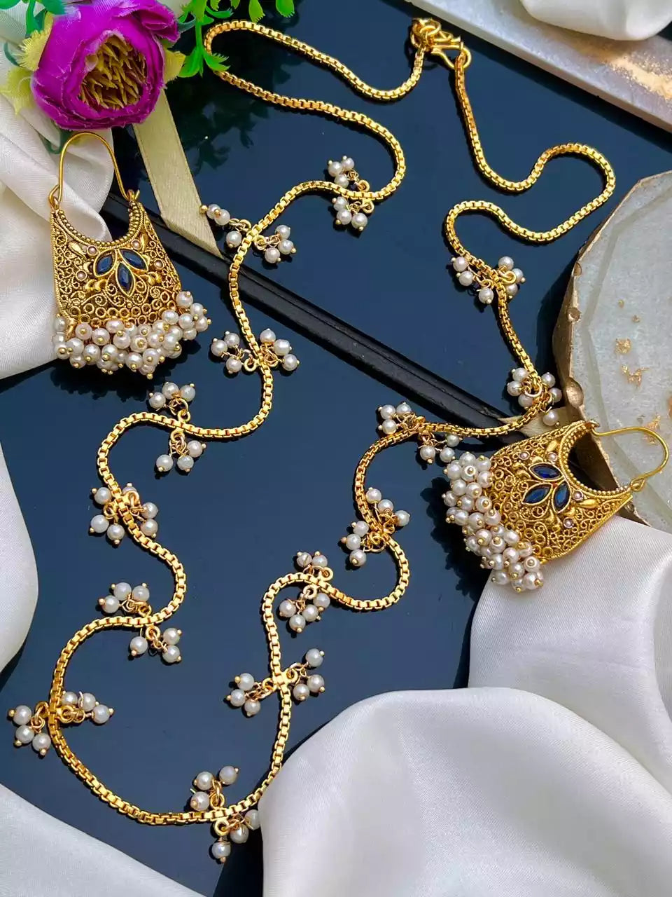 Gold Plated Baali With Maala Secondary image