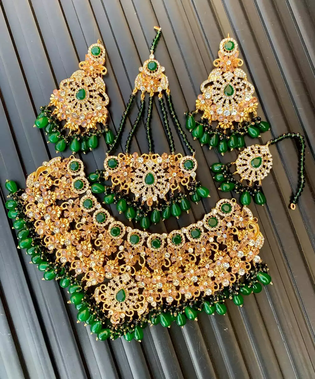 Zircon bridal set with jhumar