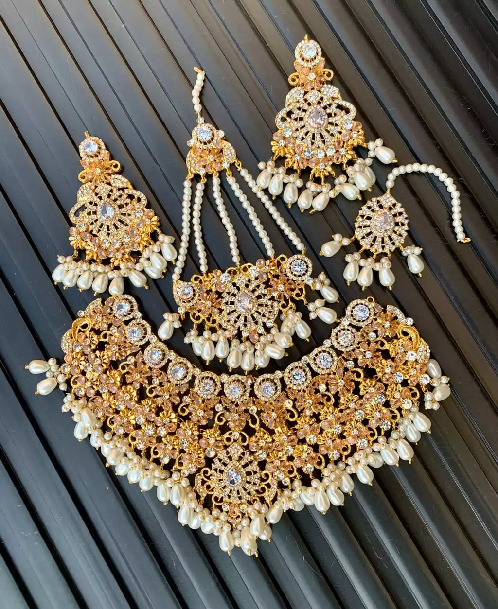 Zircon bridal set with jhumar