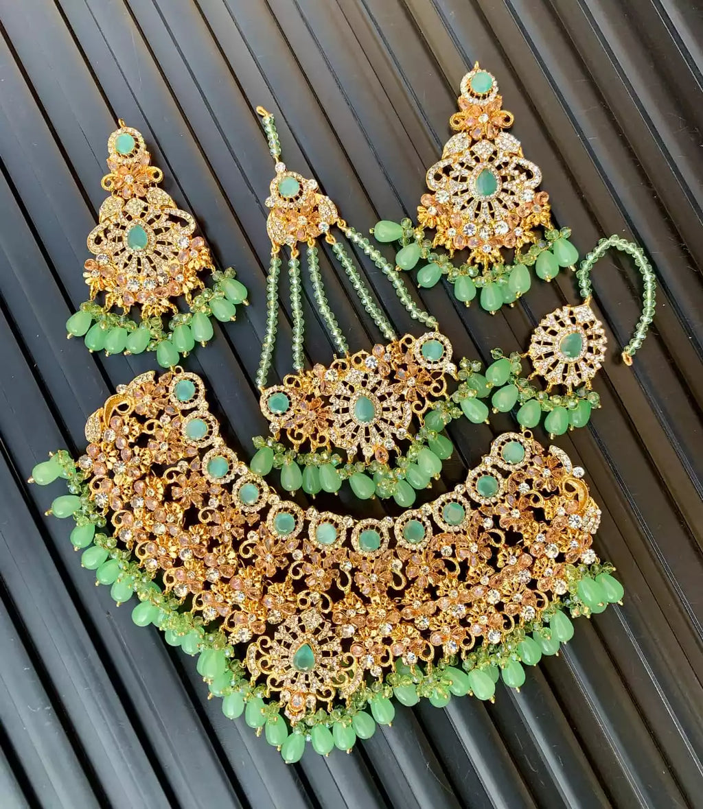 Zircon bridal set with jhumar