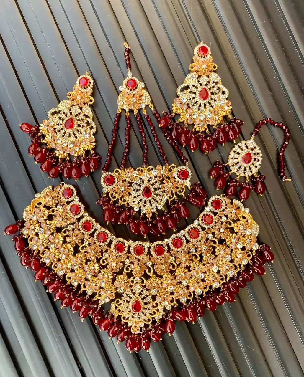 Zircon bridal set with jhumar Main image
