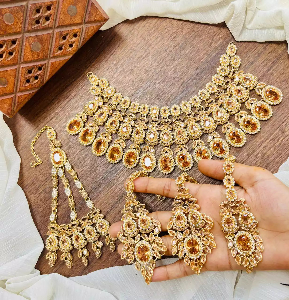 Zircon bridal set with jhumar