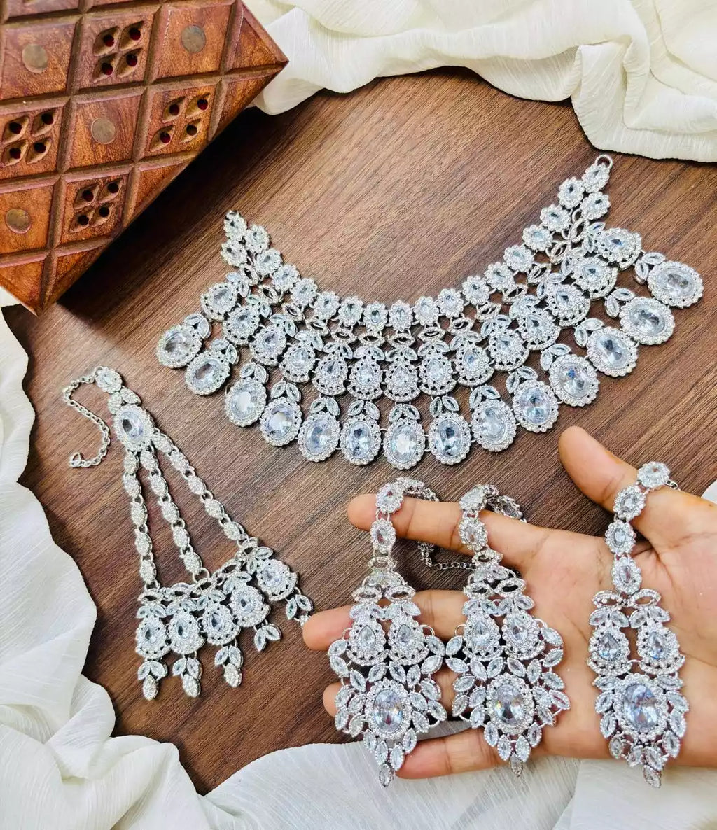 Zircon bridal set with jhumar