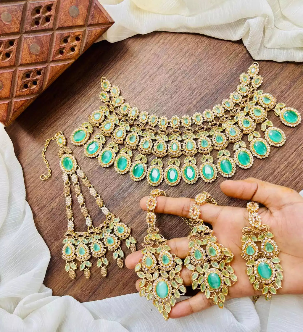 Zircon bridal set with jhumar