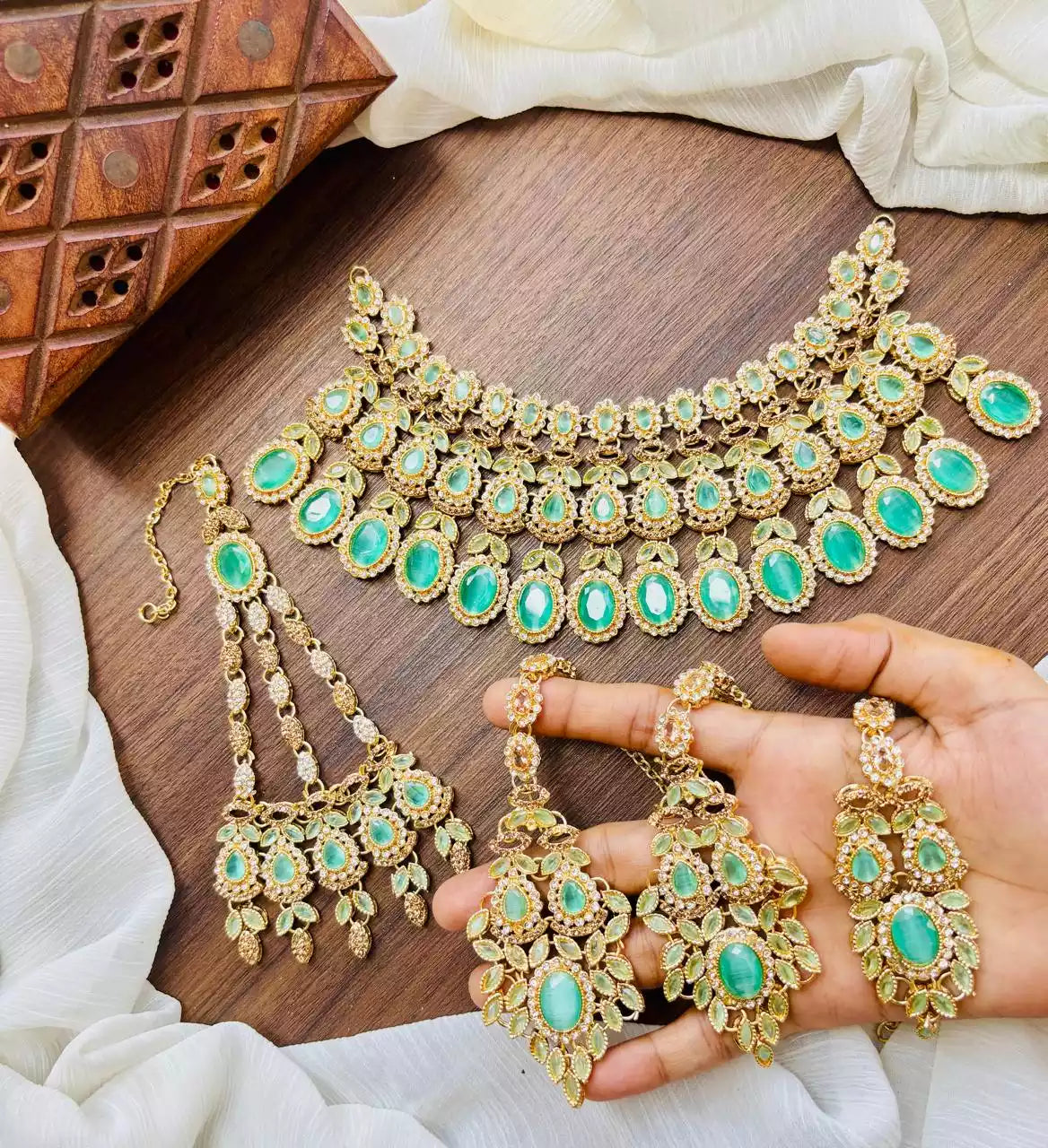Zircon bridal set with jhumar