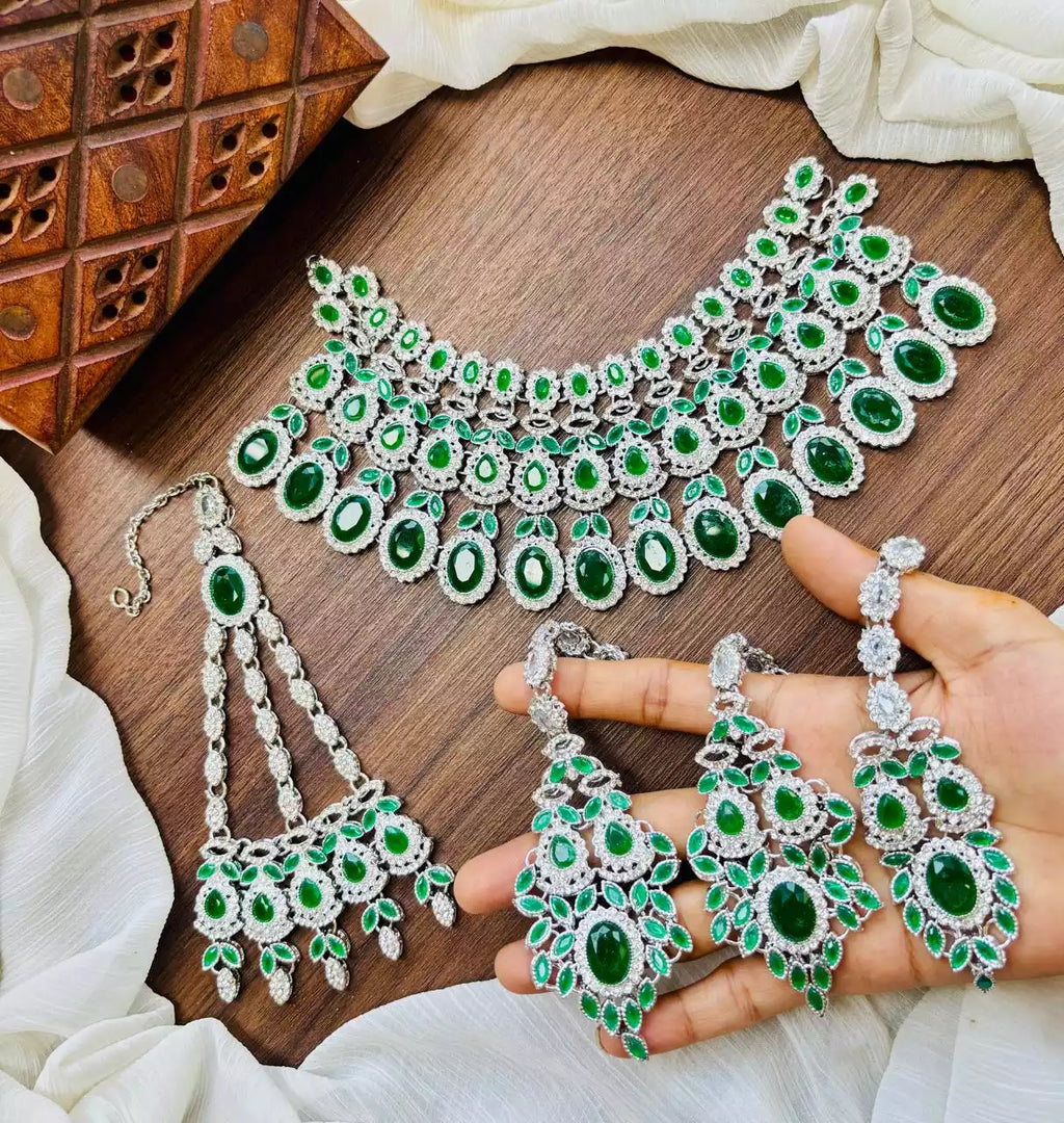 Zircon bridal set with jhumar