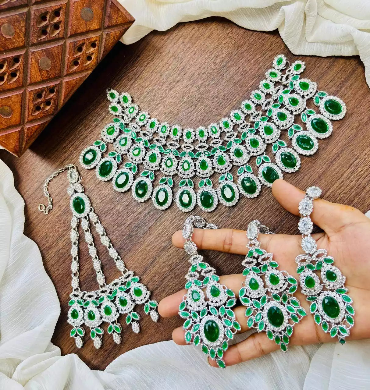 Zircon bridal set with jhumar