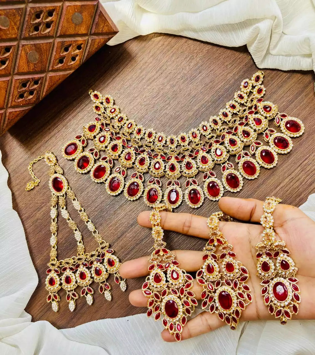 Zircon bridal set with jhumar