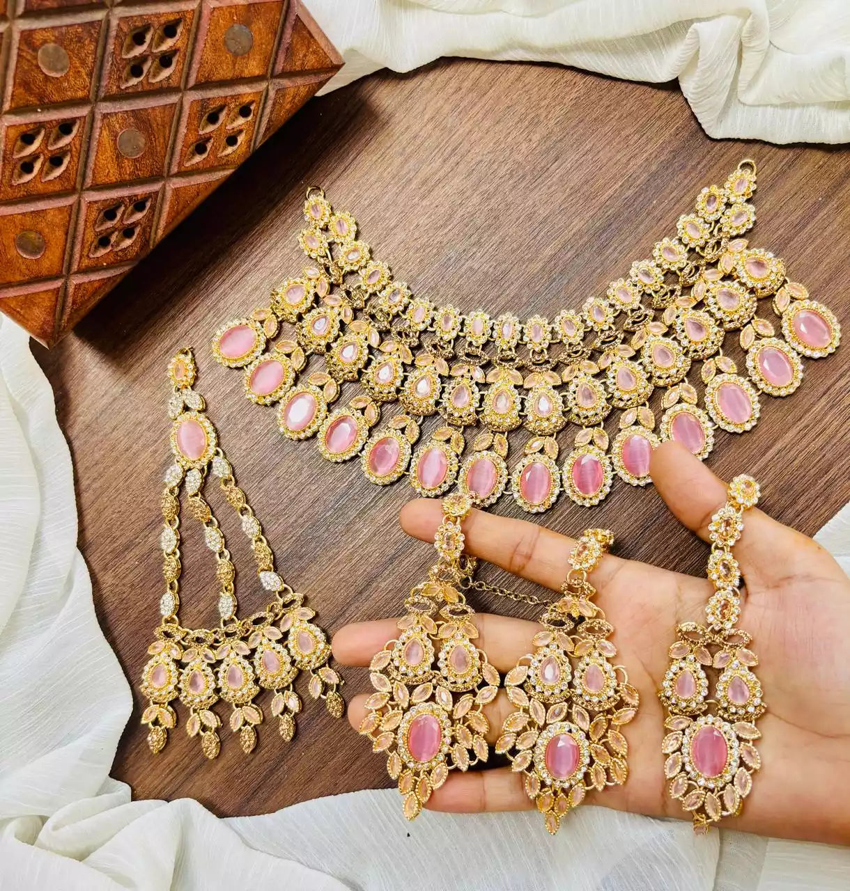 Zircon bridal set with jhumar