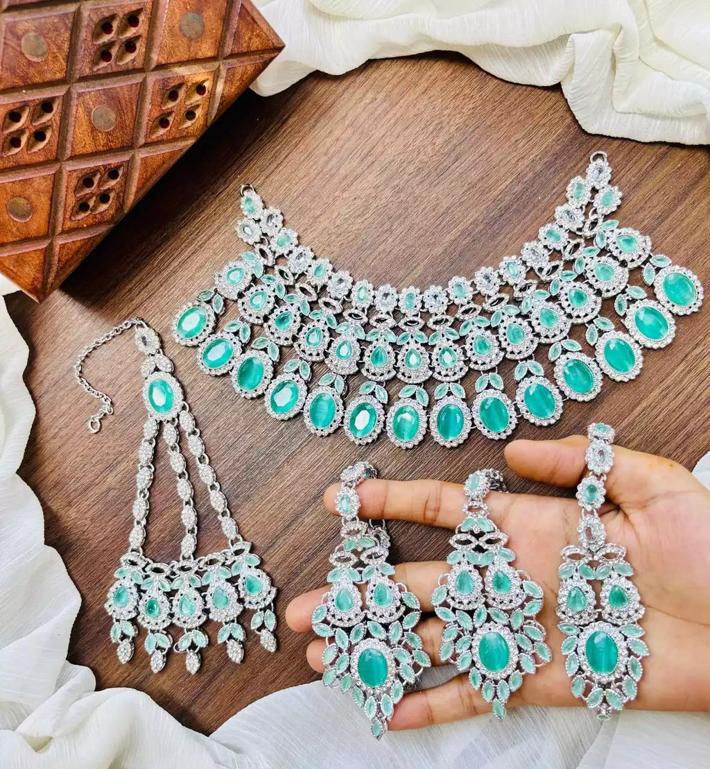 Zircon bridal set with jhumar